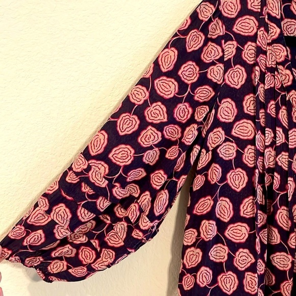 Anthropologie Maeve Women Tunic Top Small Cathy Purple Floral Cottagecore Boho - Picture 9 of 17